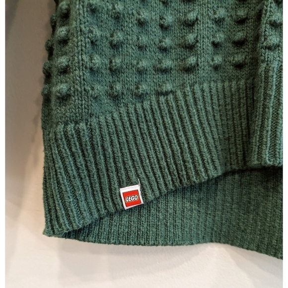 Lego x Target Collaboration Green Textured Long Sleeve Sweater Size Small - Picture 5 of 7